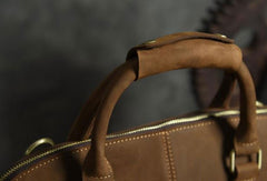 Handmade Cool leather mens Shoulder Briefcases vintage laptop Briefcase Business Briefcase - EverHandmade