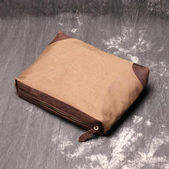 Vintage Mens Womens Leather Large Tote Handbag - Card Slots Detail