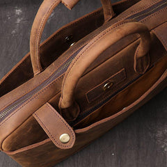 Vintage Leather Mens Briefcase Bag Work Bag Business Bag 15inch Computer Bag For Men