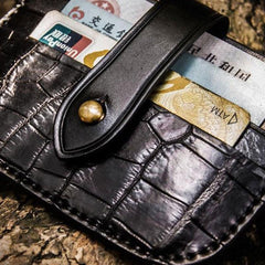 Handmade Leather Mens Cool billfold Wallets Card Holder Small Card Slim Wallets for Men