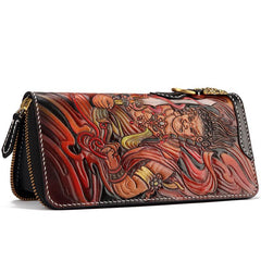 Handmade Leather Acalanatha Mens Chain Biker Wallet Cool Leather Wallet With Chain Wallets for Men
