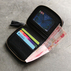Cute LEATHER Womens Small Wallet Bifold Zipper Small Wallet FOR Women
