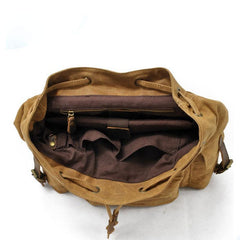 Waxed Canvas Leather Mens Hiking Backpacks Canvas Travel Backpack School Backpack for Men