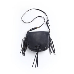 Stlyish WOMENs LEATHER Tassels Shoulder Bag Saddle Crossbody Purse With tassels