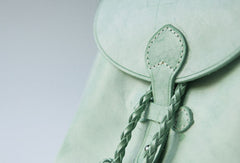 Handmade leather purse backpack green bag shoulder bag satchel bag purse women