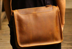 Genuine Leather Mens Messenger Bag Sling Bag Crossbody Bag Travel Bag Hiking Bag for men