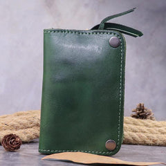 Brown Leather Key Case Key Wallet Men's Dark Coffee Key Holder Red Card Holder For Men