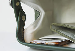 Handmade leather handbag Green doctor bag shoulder bag cossbody bag purse women - EverHandmade