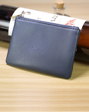 Cute Women Black Leather Mini Zip Coin Wallet Change Wallet Zipper Change Wallet CH00292085