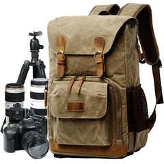 GREEN LARGE CANVAS WATERPROOF MENS CANON CAMERA BACKPACK DSLR CAMERA BAG NIKON CAMERA BAG DSLR CAMERA BAG