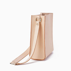 Fashion Beige Leather Women Handbag Tote Box Tote Bag Box Shoulder Bag For Women