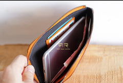 Handmade Genuine leather phone clutch purse Wristlet wallet purse clutch women