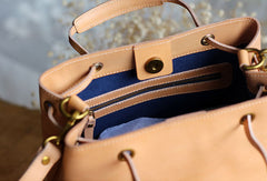 Handmade Leather handbag purse bucket bag for women shopper bag leather shoulder bag