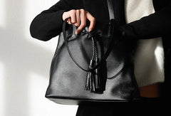 Handmade Genuine Leather Handbag Tote Bag Shopper Bag Shoulder Bag Purse For Women - EverHandmade