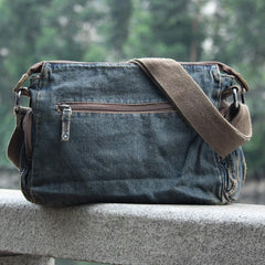 Vintage Blue Mens Casual Side Bag Messenger Bag Jean Blue Postman Bags Courier Bag For Men