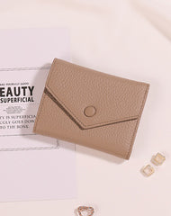 Cute Women Envelope Yellow Leather Small Wallet Billfold Envelope Small Wallet For Ladies