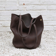 LEATHER Large WOMENs Bucket Tote Bag Work Tote Purses FOR WOMEN