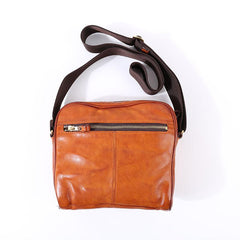 Vintage BROWN LEATHER MEN'S 10 inches Square Side Bags MESSENGER BAG BLACK Black Courier Bags FOR MEN