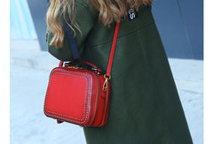 Genuine Leather handbag rivet bag tassels shoulder bag for women leather bag - EverHandmade