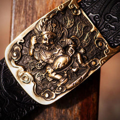 Handmade Cool Black Leather Mens Belts Custom Leather Men Belt for Men