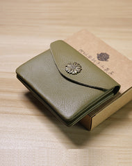 Slim Women Coffee Sunflower Leather Card Wallet Minimalist Envelope Card Holder Wallet Coin Wallet For Women