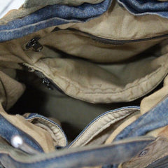 Blue Denim Mens Large Handbag Vertical Messenger Bags Casual Jean Postman Bags Courier Bag For Men