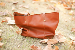 Handmade Genuine Leather Handbag Tote Bag Shopper Bag Shoulder Bag Purse For Women - EverHandmade
