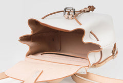 Handmade Leather backpack shoulder white purse for women leather shoulder bag - EverHandmade
