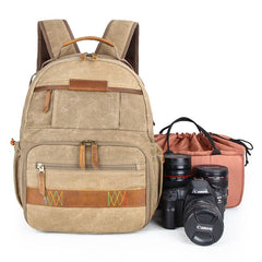 GREEN LARGE CANVAS WATERPROOF MENS CANON CAMERA BACKPACK NIKON CAMERA BAG DSLR CAMERA BAG FOR MEN