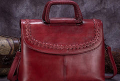 Genuine Leather Handbag Vintage Crossbody Bag Shoulder Bag Purse For Women - EverHandmade