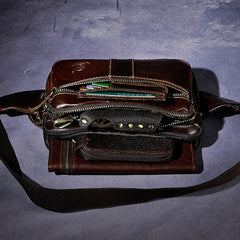 Cool Leather Mens Fanny Pack Waist Bag Hip Pack Belt Bag Bumbag for Men