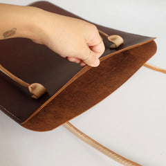 Handmade Leather Red Womens Slim Tote Shoulder Tote Bag for Women