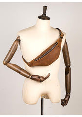 Vintage Brown Mens Leather Mens Fanny Pack Brown Waist Bag Hip Pack Belt Bag Bum bag for Men