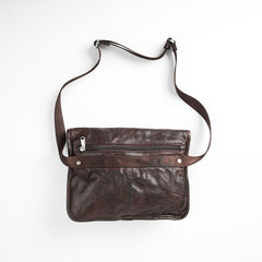 DISTRESSED BROWN LEATHER MEN'S Side BAG 10 inches MESSENGER BAG Leather Coffee Courier BAGs FOR MEN