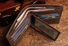 mens bifold wallet with removable id holder Vintage billfold leather wallet braided leather billfold wallet for men women - EverHandmade