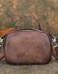 Vintage Leather Womens Around Handbag Shoulder Bags Crossbody Purse for Women
