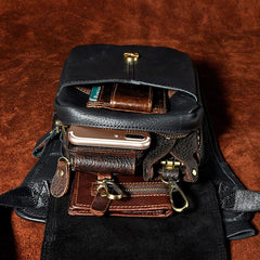 Cool Biker Mens Leather Drop Leg Bag Belt Pouch Waist Bag Side Bag Shoulder Bag for Men