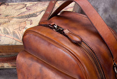 Cool Vintage Leather Mens Small Messenger Bag Shoulder Bag For Men - EverHandmade