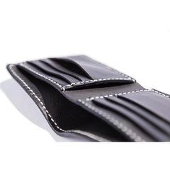 Black Handmade Leather Mens billfold Wallet Bifold Black Front Pocket Wallet Small Wallet For Men