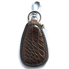 Crocodile Leather Mens Audi Volkswagen Toyota Car Key Case Car Key Holder with Belt Loop For Men