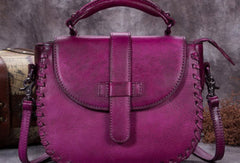 Genuine Leather Handbag Woven Vintage Crossbody Bag Shoulder Bag Purse For Women - EverHandmade