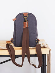 Canvas Mens Navy Sling Bag Sling Backpack One Shoulder Packs Chest Bags for men