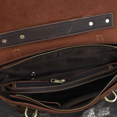 Leather Mens 13inch Laptop Bag Briefcase Work Handbag Business Bag for Men