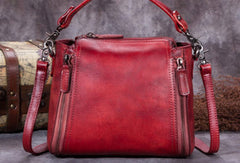 Genuine Leather Handbag Vintage Crossbody Bag Shoulder Bag Purse For Women