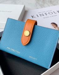 Cute Women Pink Small Leather Card Holders Slim Card Wallet Green Credit Card Holder For Women