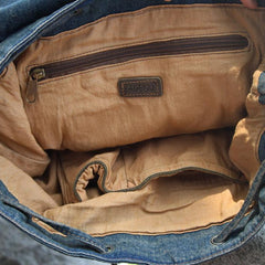 Fashion Denim Blue Mens Womens Backpack School Backpack Blue Jean Travel Backpacks For Men