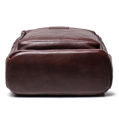 Cool Brown Leather Men's 15'' Laptop Backpack School Backpack Travel Backpack For Men
