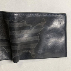 Handmade Leather Mens Cool Slim billfold Leather Wallet Men Small Wallets Bifold for Men