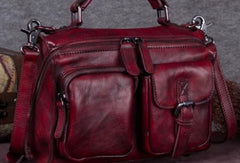 Genuine Leather Handbag Vintage Messenger Bag Crossbody Bag Shoulder Bag Purse For Women - EverHandmade