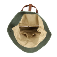 Cool Waxed Canvas Leather Mens Backpack Canvas Travel Backpack Canvas School Backpack for Men